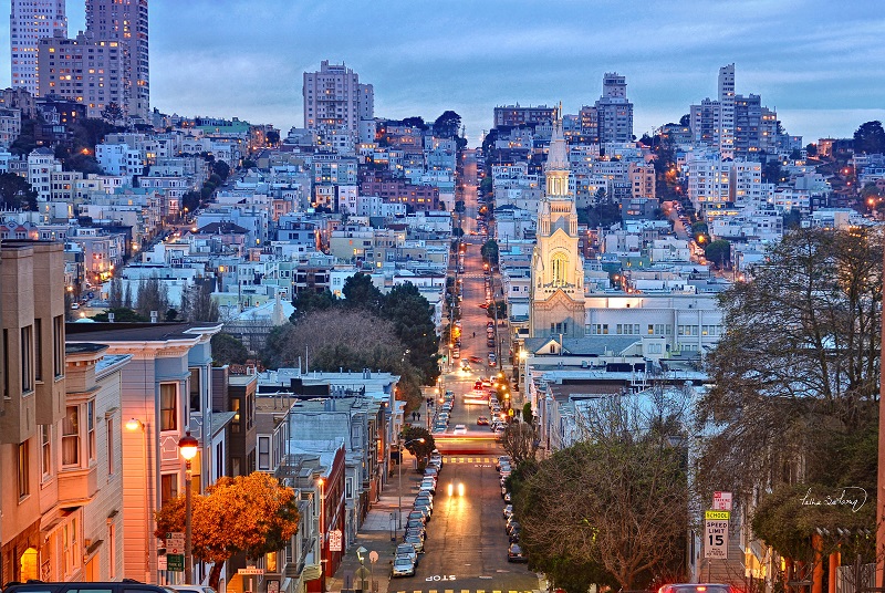Сан-Франциско ночная панорама